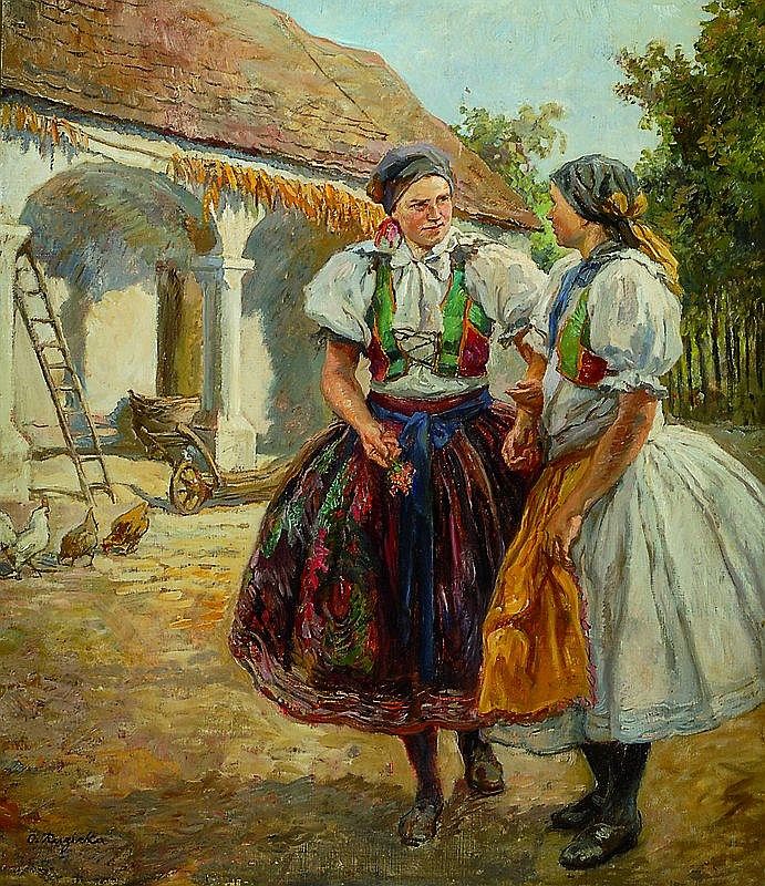 Painting of Moravian Croats by Othmar Růžička